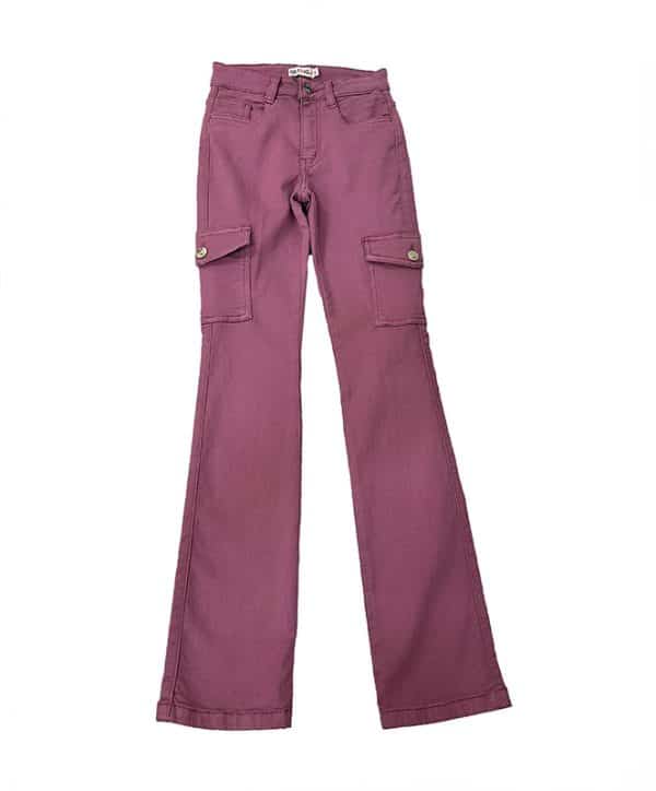 pantalón cargo ajustado rosa