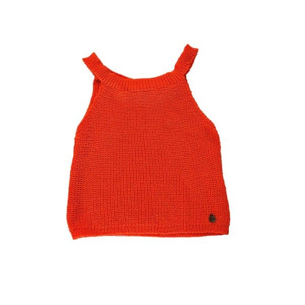 top tricot naranja flúor