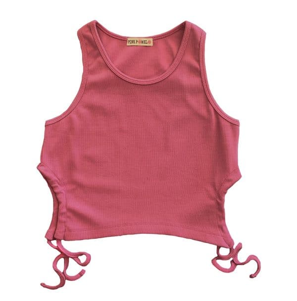 top fucsia con lazos laterales para ajustar en calidad rib